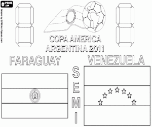 desenho de Segunda semifinal Copa América 2011 para colorir