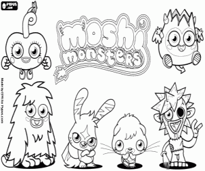 desenho de Os seis Moshi Monsters para colorir