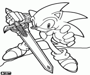desenho de Senhor Sonic, um cavaleiro medieval para colorir