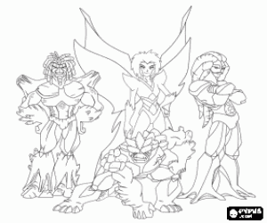 desenho de Senhores da natureza, Gormiti para colorir