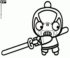 desenho de Sensei Chang, personagem do Pucca para colorir