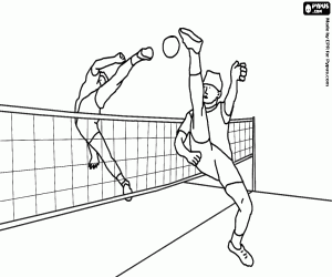 desenho de Sepak takraw, um esporte asiático para colorir