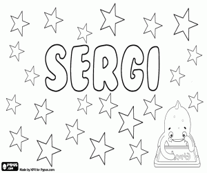 desenho de Sergi, nome catalão para menino para colorir
