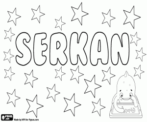 desenho de Serkan, variante de Sercan para colorir
