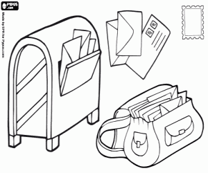 desenho de Serviço de correio tradicional para colorir