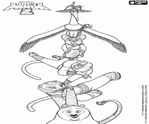 desenho de Os sete mestres de Kung Fu para colorir