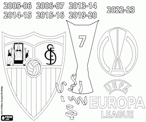 desenho de Sevilla FC, Liga Europa 2022-23 para colorir