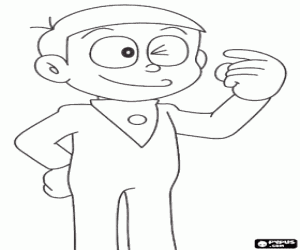 desenho de Sewashi, personagem de Doraemon para colorir