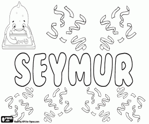 desenho de Seymur, nome próprio masculino para colorir
