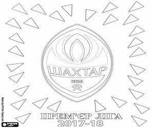 desenho de Shakhtar Donetsk, League Premier  2017-18 para colorir