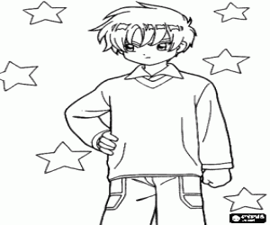 desenho de Shaoran Li, personagem de Sakura para colorir