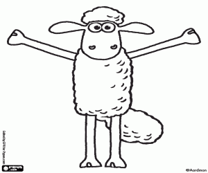 desenho de Shaun com braços abertos para colorir