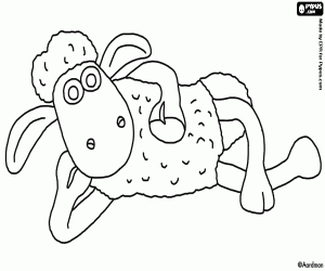 desenho de Shaun o carneiro no intervalo para colorir