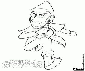 desenho de Sherlock Gnomes, o novo personagem para colorir