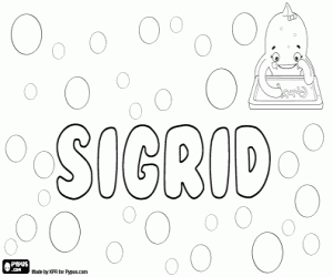 desenho de Sigrid, nome escandinavo para colorir