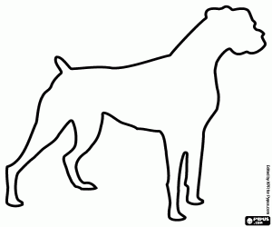 desenho de Silhueta de um cão boxer para colorir