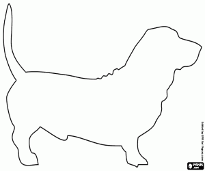 desenho de Silhueta de um cão de caça Basset para colorir