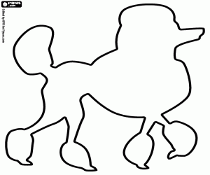 desenho de Silhueta de um cão poodle para colorir
