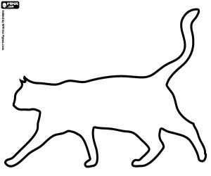 desenho de Silhueta de um gato furtivo para colorir