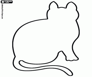 desenho de Silhueta de um gato sentado para colorir