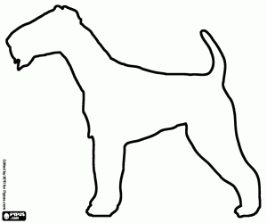 desenho de Silhueta de um Terrier Airedale para colorir