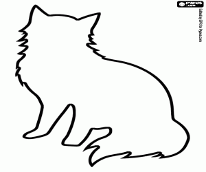 desenho de Silhueta do gato de Angora para colorir