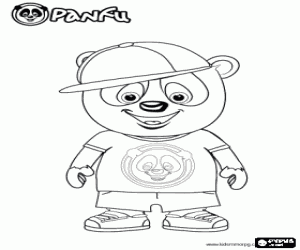 desenho de Simpático panda hip-hop de Panfu para colorir