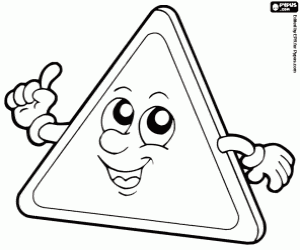 desenho de Um sinal de aviso de perigo para colorir