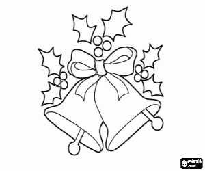 desenho de Sinos de Natal, decoração para colorir