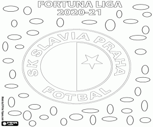 desenho de SK Slavia Praga campeão 2020-2021 para colorir