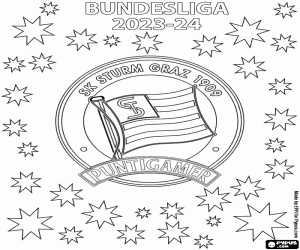 desenho de SK Sturm Graz, campeão 2023-2024 para colorir