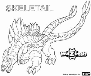 desenho de Skeletail, um dos Invizimals para colorir