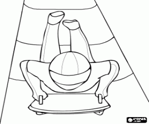 desenho de Skeleton, corridas no gelo para colorir