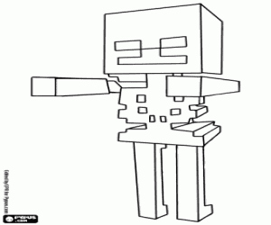 desenho de Skeleton, criatura de Minecraft para colorir