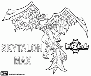 desenho de Skytalon Max, uma águia Invizimal para colorir