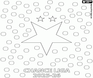 desenho de Slavia Praga, campeã 2025-2026 para colorir