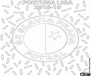 desenho de Slavia Praga, campeão 2018-2019 para colorir