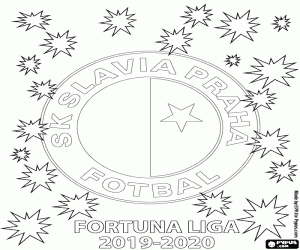 desenho de Slavia Praga, campeão 2019-2020 para colorir