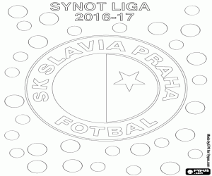 desenho de Slavia Praga, campeão de 2016-2017 para colorir