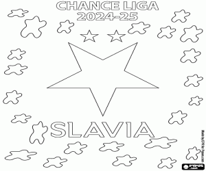desenho de Slavia Praga, Chance Liga 2024-25 para colorir
