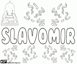 desenho de Slavomir, nome masculino eslavo para colorir