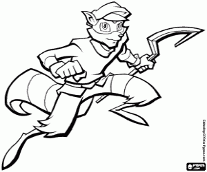 desenho de Sly Cooper, o astuto ladrão para colorir