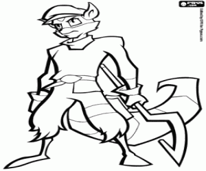 desenho de Sly Cooper, o líder da gangue para colorir