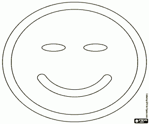 desenho de Smiley com os olhos fechados para colorir
