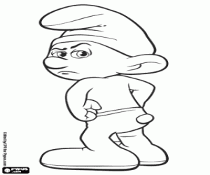 desenho de O Smurf Ranzinza em Paris para colorir