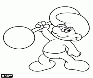 desenho de Smurf Robusto, o mais forte para colorir