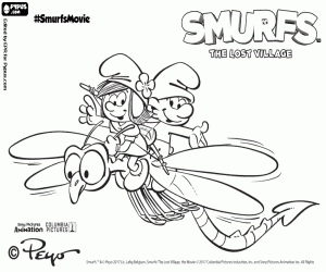 desenho de Smurf Tempestade e Smurf Desastrado para colorir