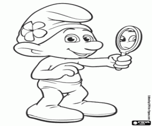 desenho de O Smurf Vaidoso no filme para colorir