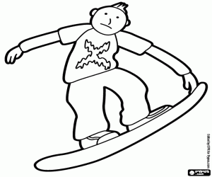desenho de Snowboard acrobático para colorir