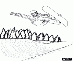 desenho de Snowboard estilo libre para colorir